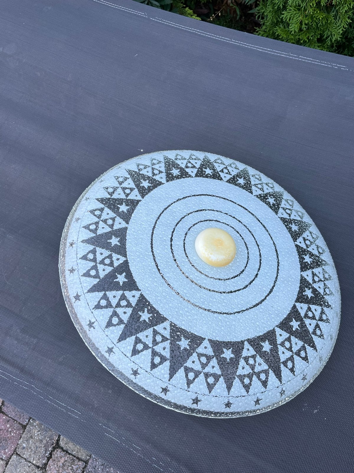 Vintage Plafonnière met Sterrenpatroon, Huis en Inrichting, Lampen | Plafondlampen, Ophalen, Gebruikt, Vintage, Meerkleurig