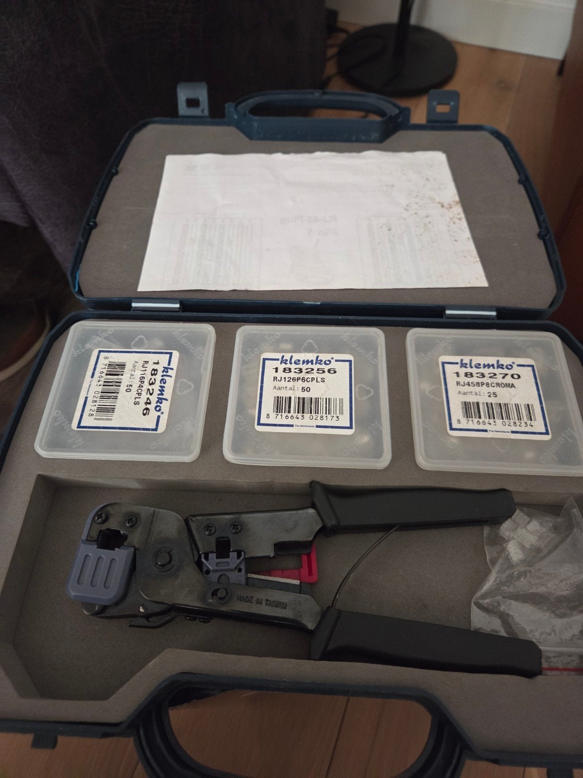 Klemko set met RJ11, RJ12, RJ45 connectoren, Ophalen of Verzenden