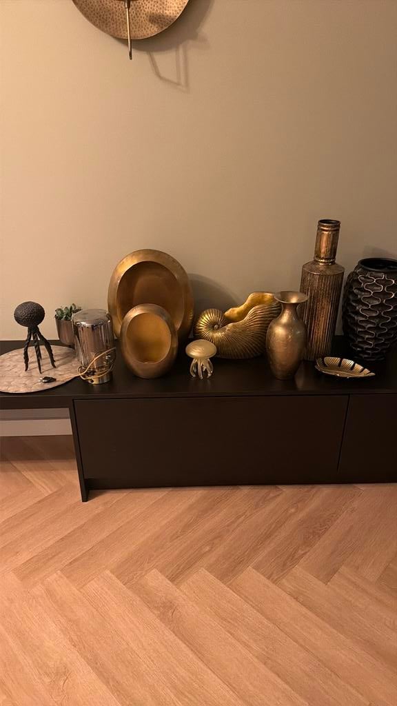 Gouden woonassecoires, Huis en Inrichting, Woonaccessoires | Vazen, Ophalen, Zo goed als nieuw, Overige kleuren, Overige materialen