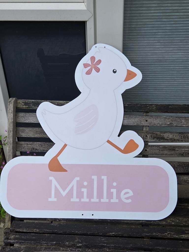 Geboortebord Eendje – Millie, Kinderen en Baby's, Ophalen