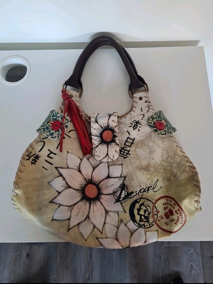 Desigual Handtas met Bloemenprint en Kwastjes, Ophalen of Verzenden, Gebruikt, Overige kleuren, Handtas