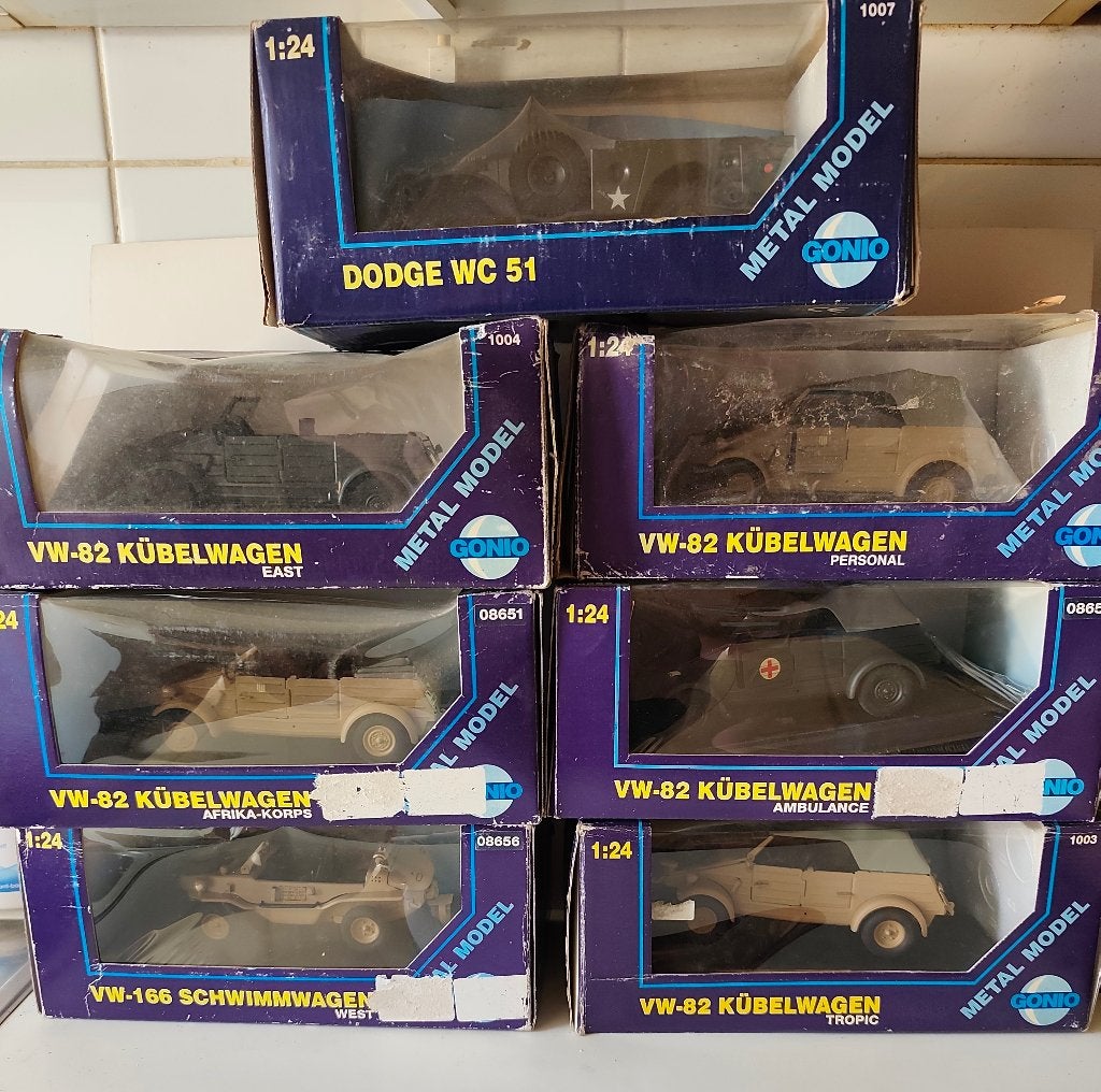 Gonio metalen modelauto's Kübelwagen, Dodge, Schwimmwagen, Ophalen, Gebruikt, Overige merken