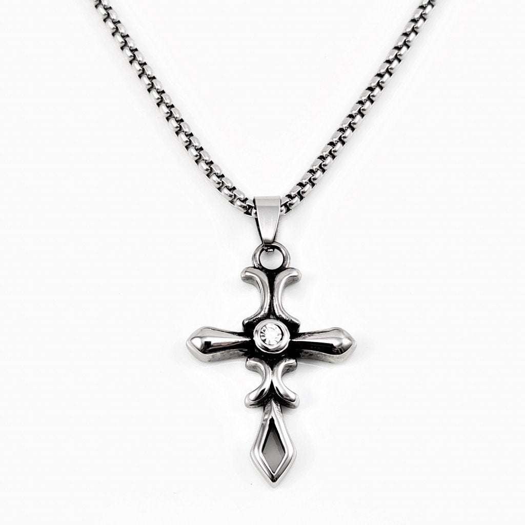 60cm x 3mm Ketting + Kruis Hanger voor Dames Heren Stalen, Birgitta-Gracht 33, 6465 EL Kerkrade, Nederland, Verzenden, Nieuw, Esde2
