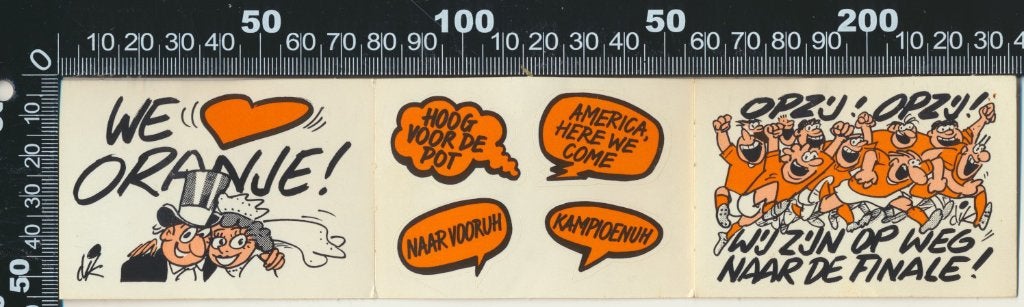Sticker: We love Oranje (Stickervel), Ophalen of Verzenden, Zo goed als nieuw, Sport