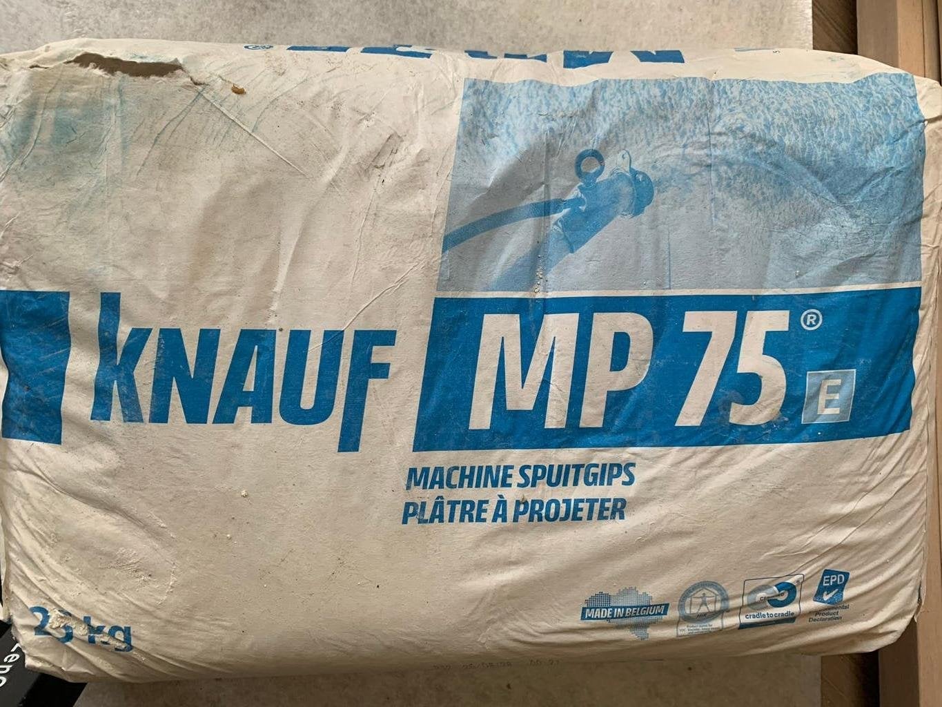 Knauf MP 75 Machine Spuitgips 25 kg (2 zakken), Ophalen, Nieuw, Overige typen