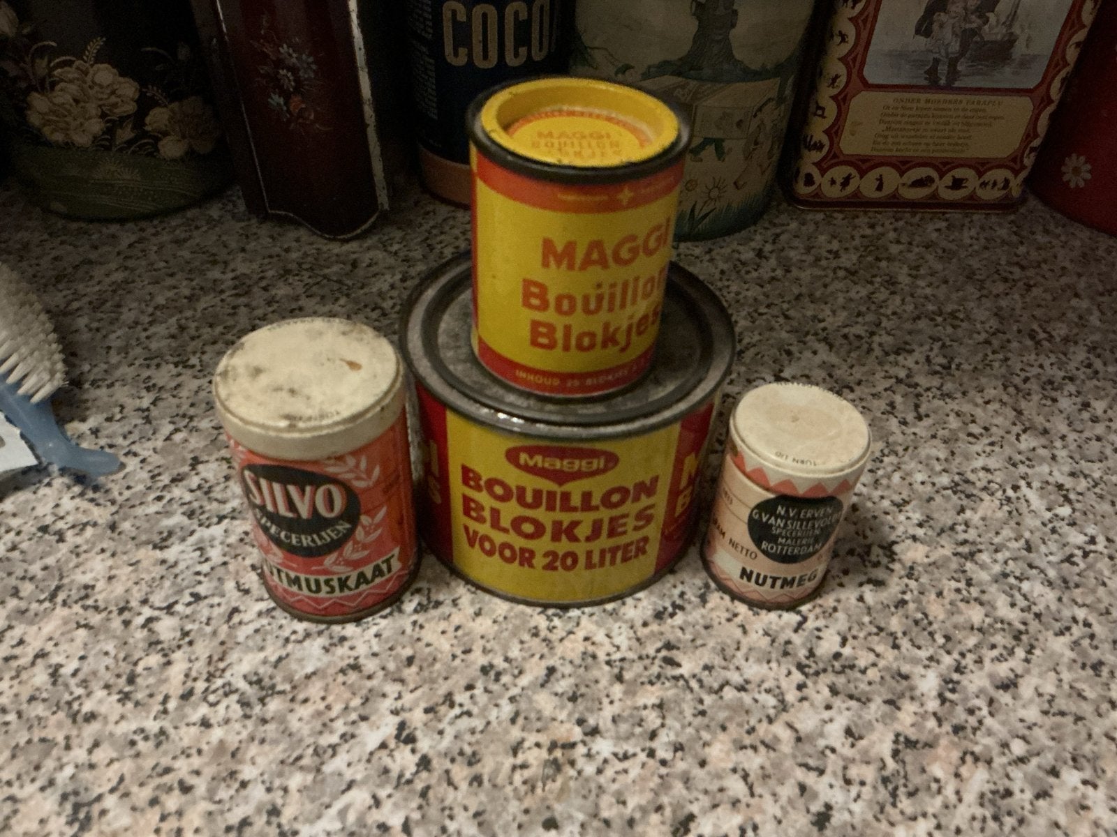 Vintage Maggi en Silvo blikken - Kruiden en bouillon, Ophalen of Verzenden