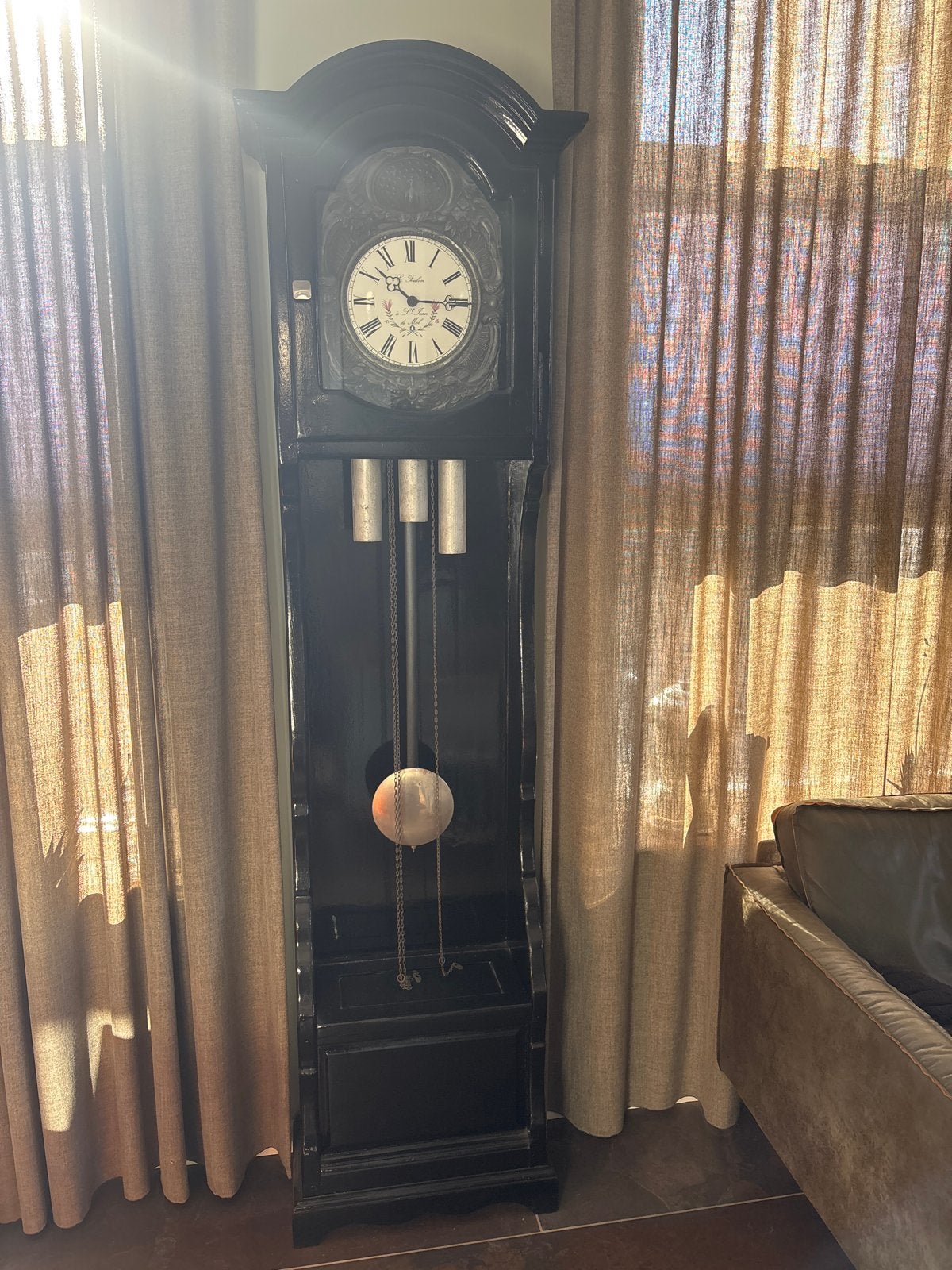 Grote Zwarte Staande Klok met Big Ben Geluid, Antiek en Kunst, Ophalen