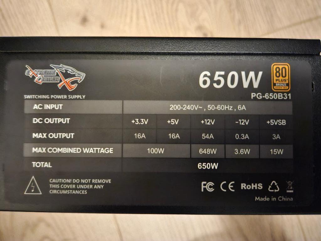 Xilence 650W ATX voeding, Computers en Software, Interne voedingen, Ophalen of Verzenden, Zo goed als nieuw