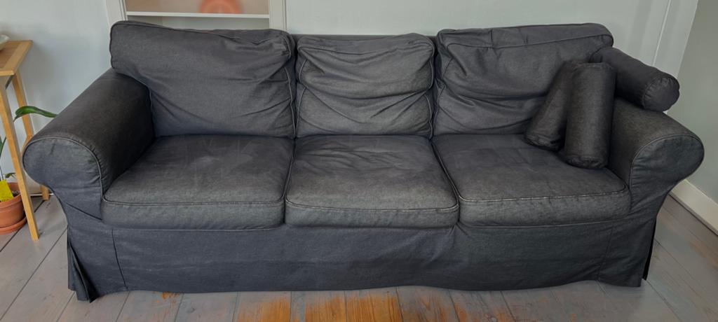 Antraciete 3 zitsbank, IKEA, Huis en Inrichting, Ophalen, Gebruikt, 150 tot 200 cm, Driepersoons