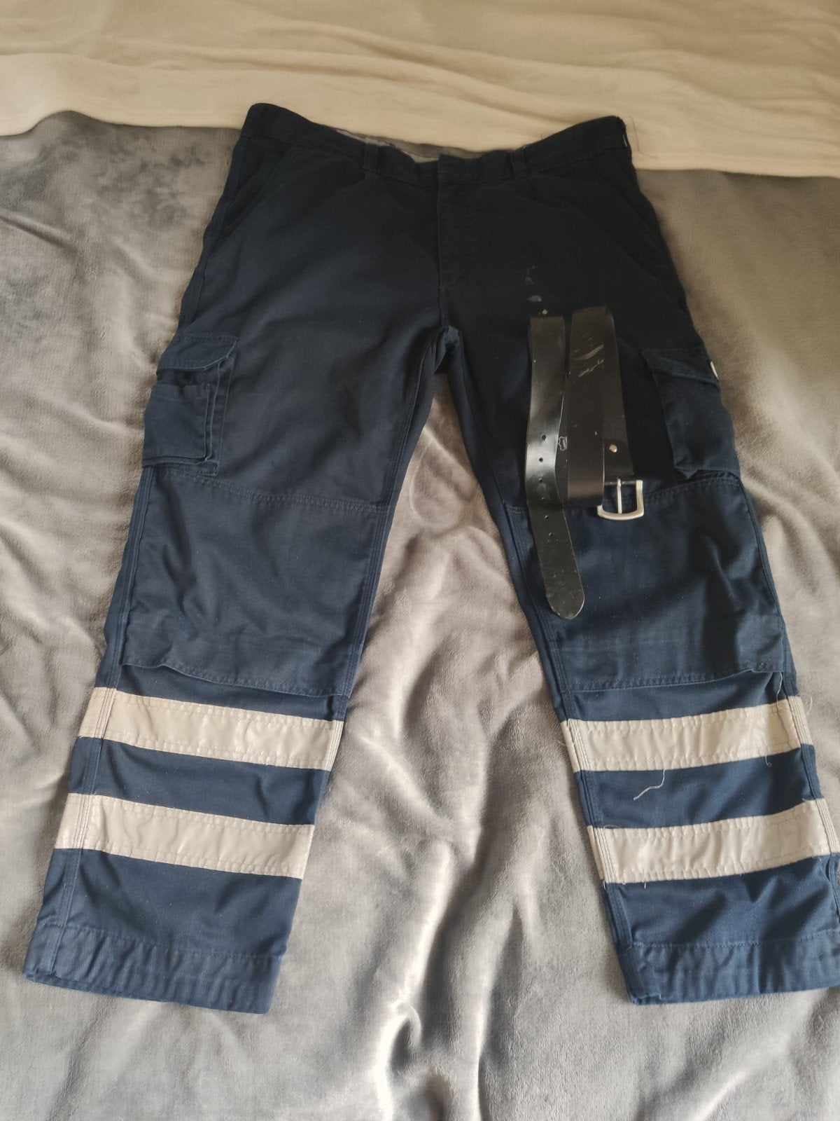VELTUFF Werkbroek Donkerblauw met Reflecterende Strepen, Blauw, Overige maten, Ophalen of Verzenden, Gedragen