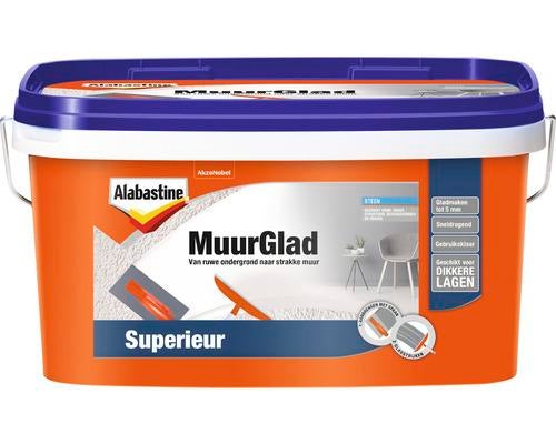 Nieuwe pot Alabastine MuurGlad Superieur - 10L, Doe-het-zelf en Verbouw, Verf, Beits en Lak, Ophalen, Wit, 10 tot 15 liter, Verf