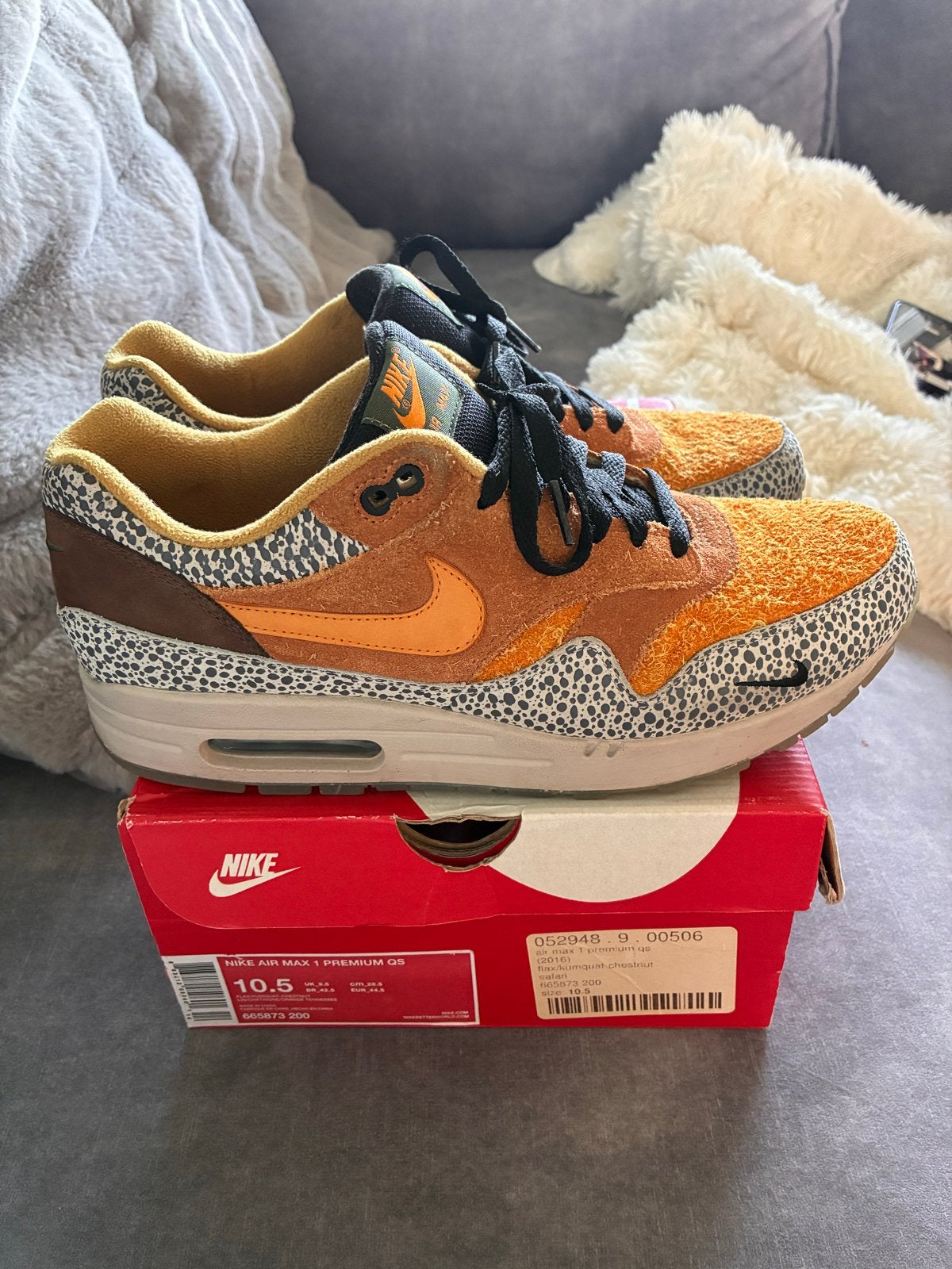 Nike Air Max 1 atmos Safari (2016), Kleding | Heren, Schoenen, Ophalen of Verzenden, Zo goed als nieuw, Overige kleuren, Sneakers of Gympen