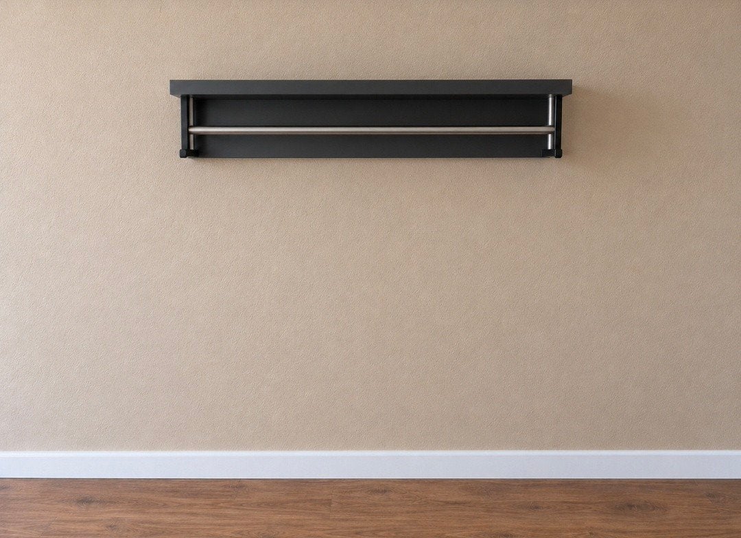 Moderne wandkapstok - Grijs met metalen stang, Huis en Inrichting, Gebruikt, Minder dan 100 cm, Metaal, Ophalen