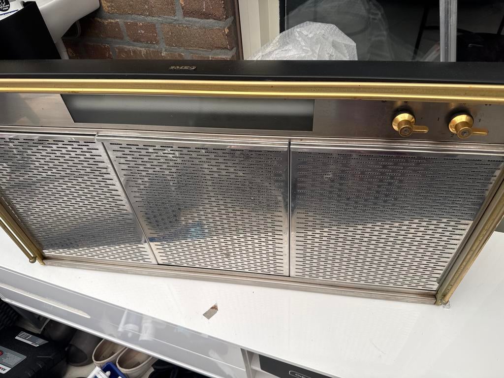 Smeg Afzuigkap - RVS met gouden accenten, Witgoed en Apparatuur, Afzuigkappen, Gebruikt, Onderbouw afzuigkap, Verzenden, Inbouw
