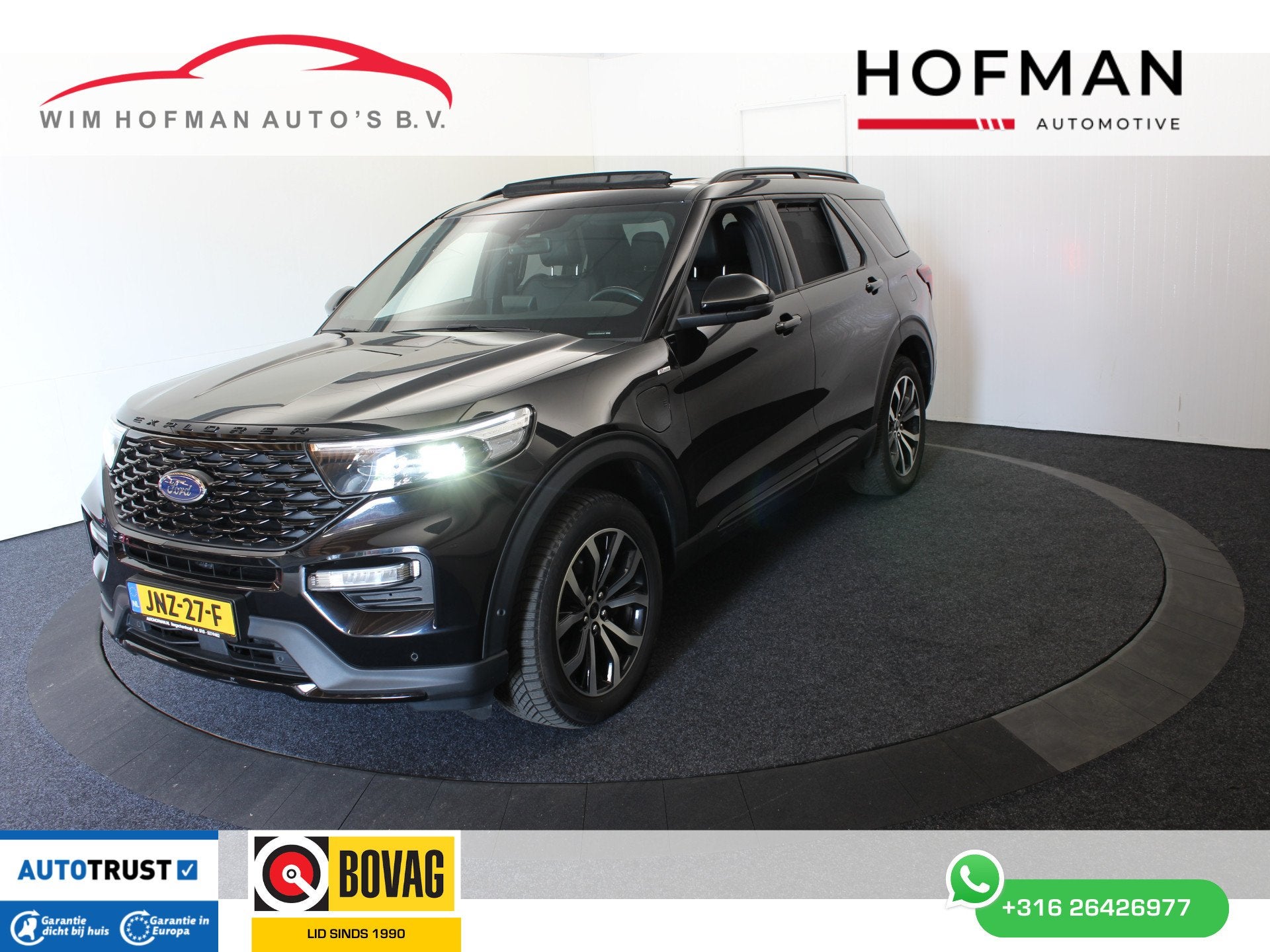Ford Explorer 3.0 V6 PHEV ST-Line 7 Per. Pano 360° Cam Trek, Auto's, Dealer onderhouden, Gebruikt, Zwart, Met garantie (alle)