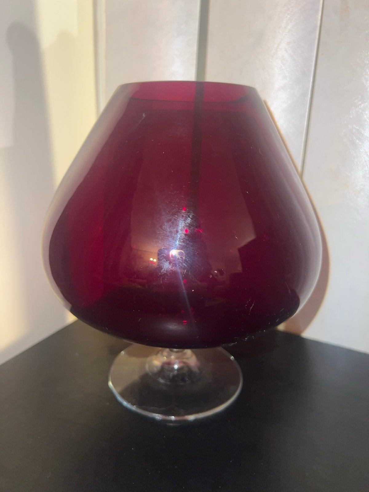 Rode Empoli vaas/cognacglas vaas, Ophalen of Verzenden