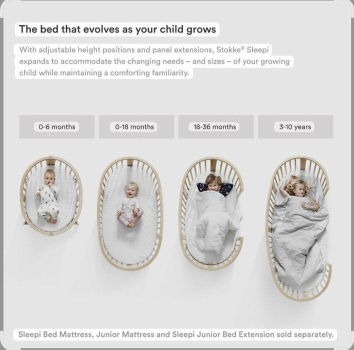 Stokke Sleepi meegroeibed – Compleet hazy grey, Kinderen en Baby's, Ophalen, Zo goed als nieuw, Overige typen