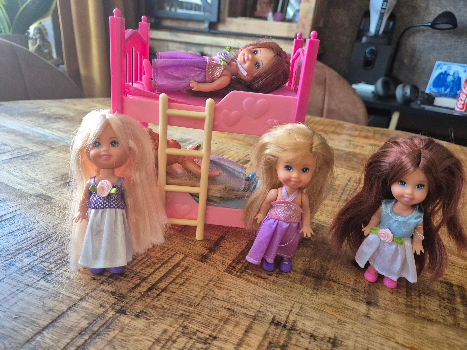 5 Barbie Chelsea poppen met stapelbed, Kinderen en Baby's, Ophalen of Verzenden, Zo goed als nieuw, Overige typen