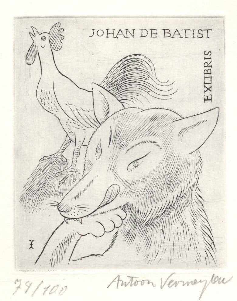 1066 Ex Libris België : Antoon Vermeylen, z.j., Verzenden, Ex libris