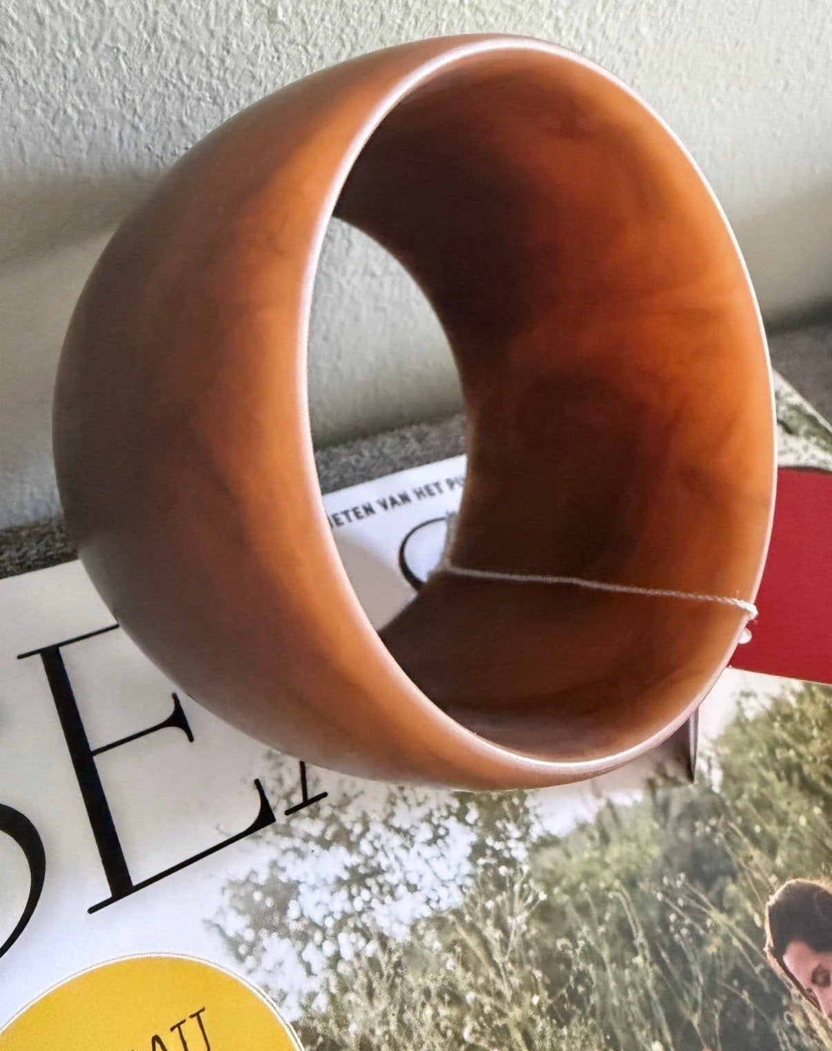 ZSISKA Organic Collection Marbled Resin Armband Bruin, Ophalen of Verzenden, Zo goed als nieuw, Bruin, Kunststof of Plastic