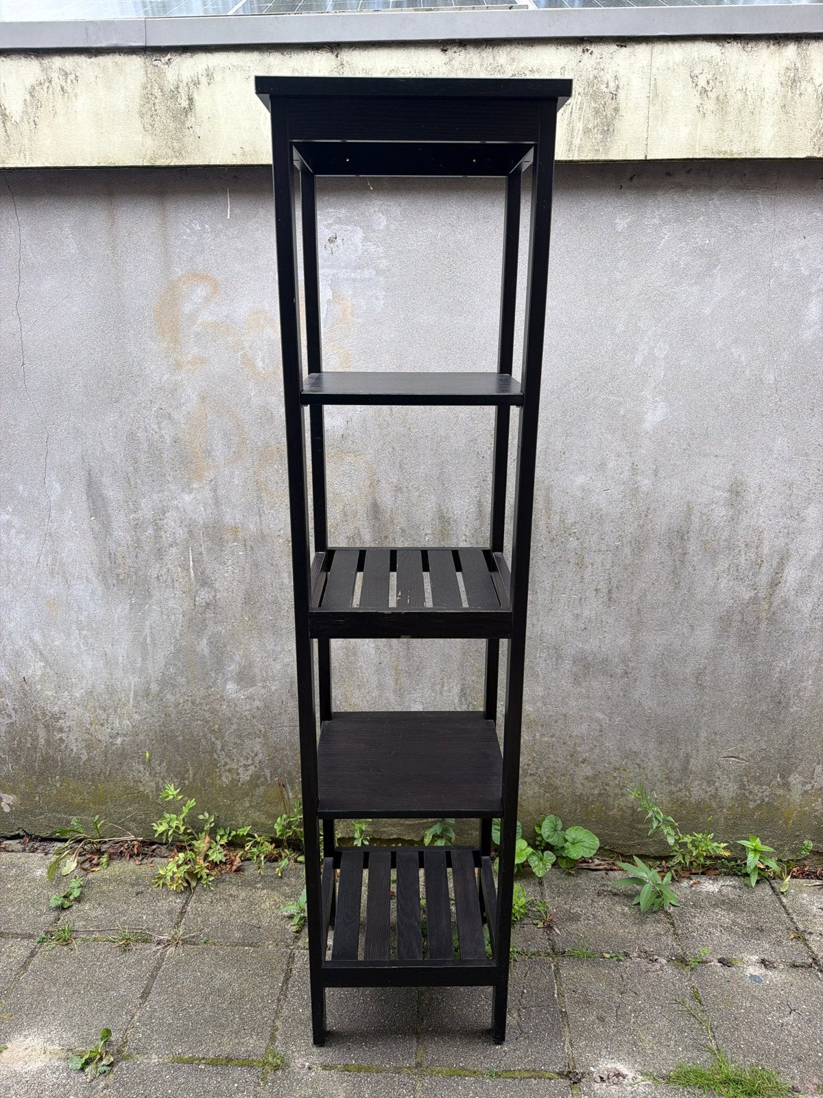 Zwart houten open kast met 4 planken IKEA HEMNES, Ophalen, Gebruikt