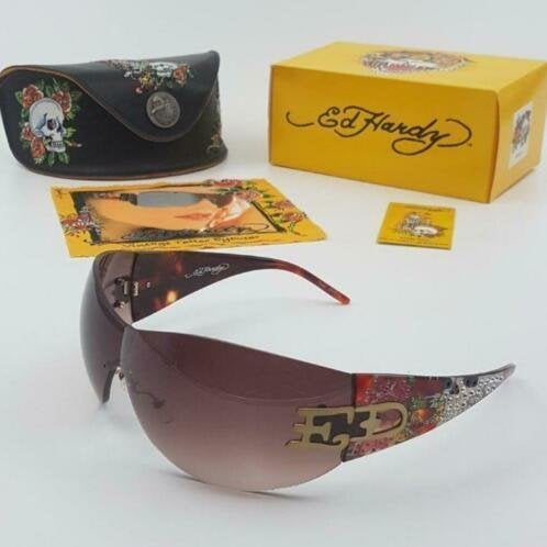 Zonnebril Ed Hardy EHS-052 Tortoise 125 - Ed Skull and Roses, Overige merken, Zonnebril, Overige kleuren, Nieuw