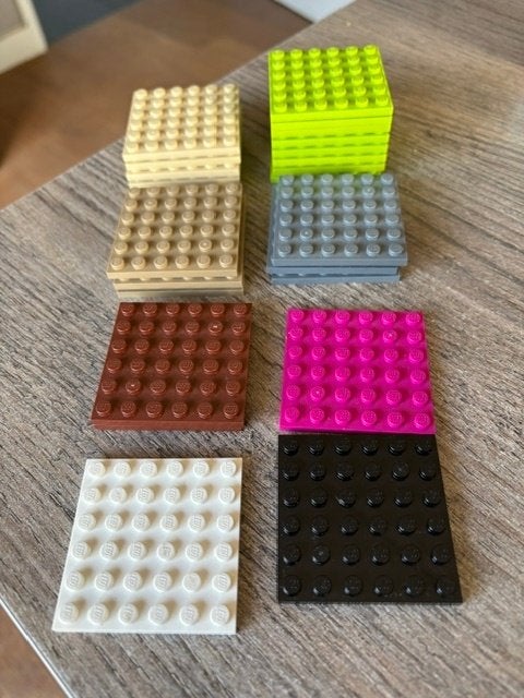 lego grondplaatjes 6x6 in 7 kleuren, Ophalen of Verzenden, Nieuw, Grondplaat, Lego