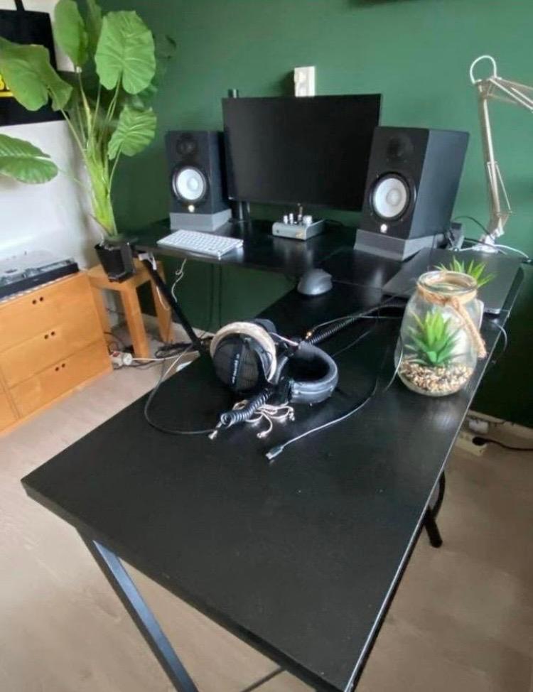 bureau, Ophalen, Zwart, Zo goed als nieuw, Computerbureau