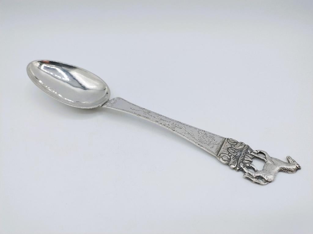 Zilveren gelegenheidslepel, J.R. Feenstra, Sneek, 1852