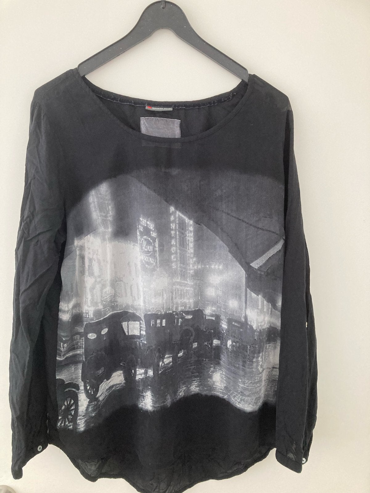 Zwart luchtig shirt Street one maat 42, Zwart, Maat 42/44 (L), Ophalen of Verzenden, Zo goed als nieuw