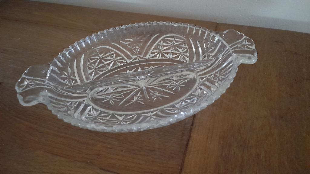 Vintage hapjes schaal 2-vaks, Ophalen of Verzenden, Huis en Inrichting
