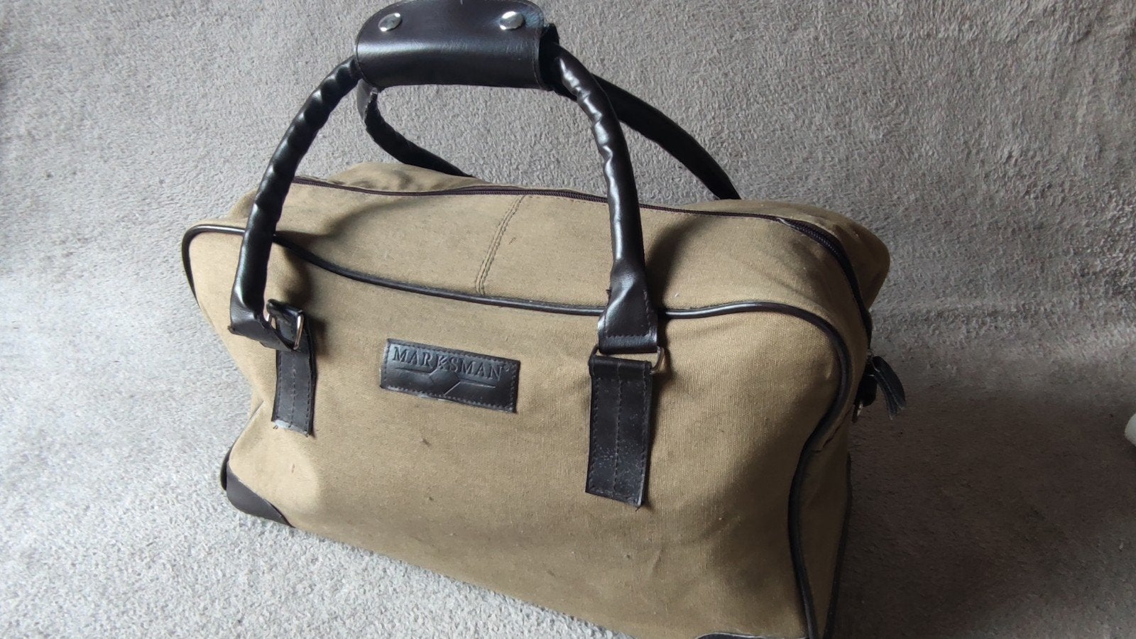 TOPSTAAT Marksman canvas reistas/weekendtas - Beige/Bruin, 40 tot 60 cm, 30 cm of meer, Beige, Minder dan 35 cm