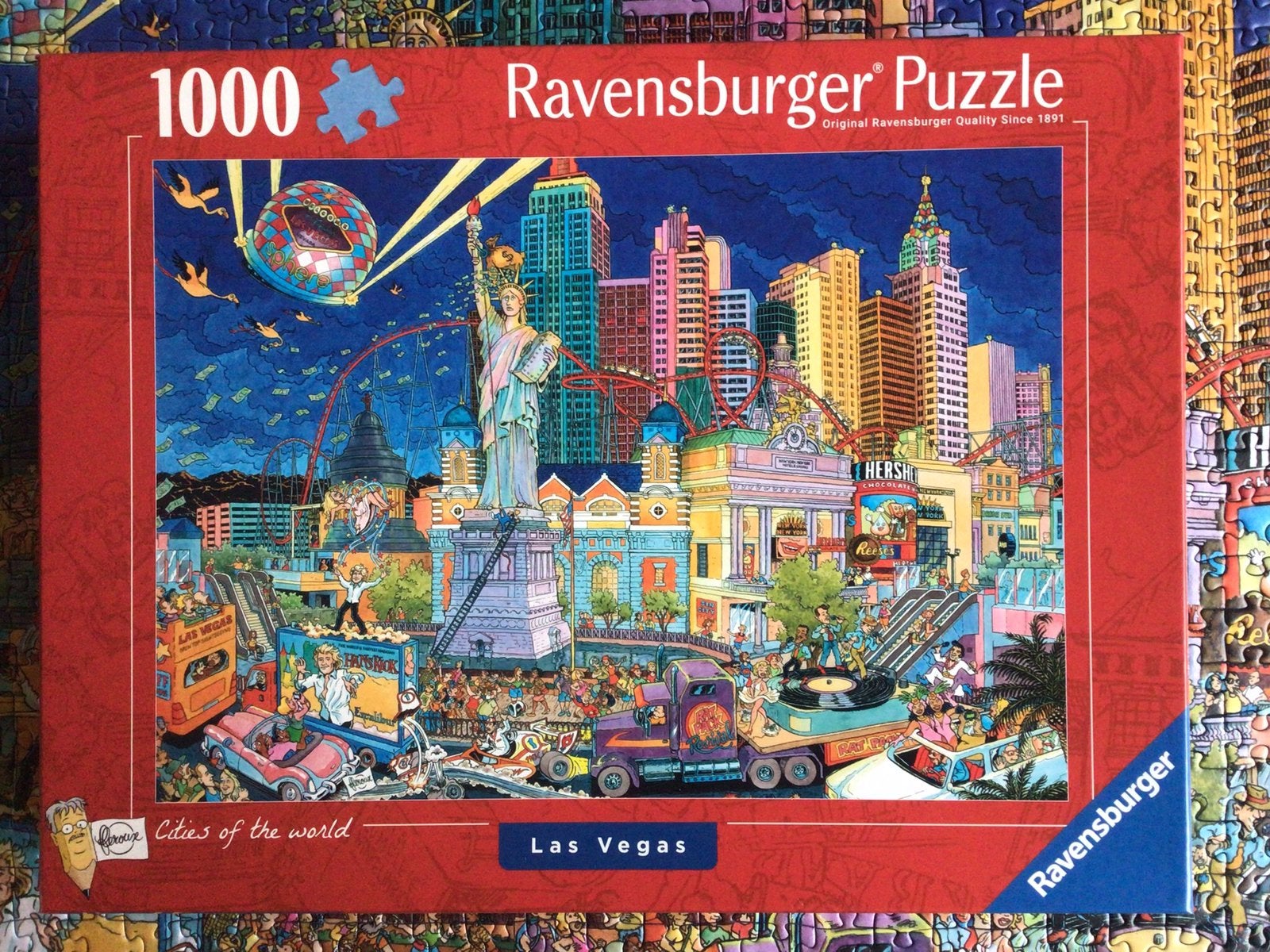 Ravensburger puzzel. Cities of the world.Las Vegas. 1000 st., Ophalen, 500 t/m 1500 stukjes, Zo goed als nieuw