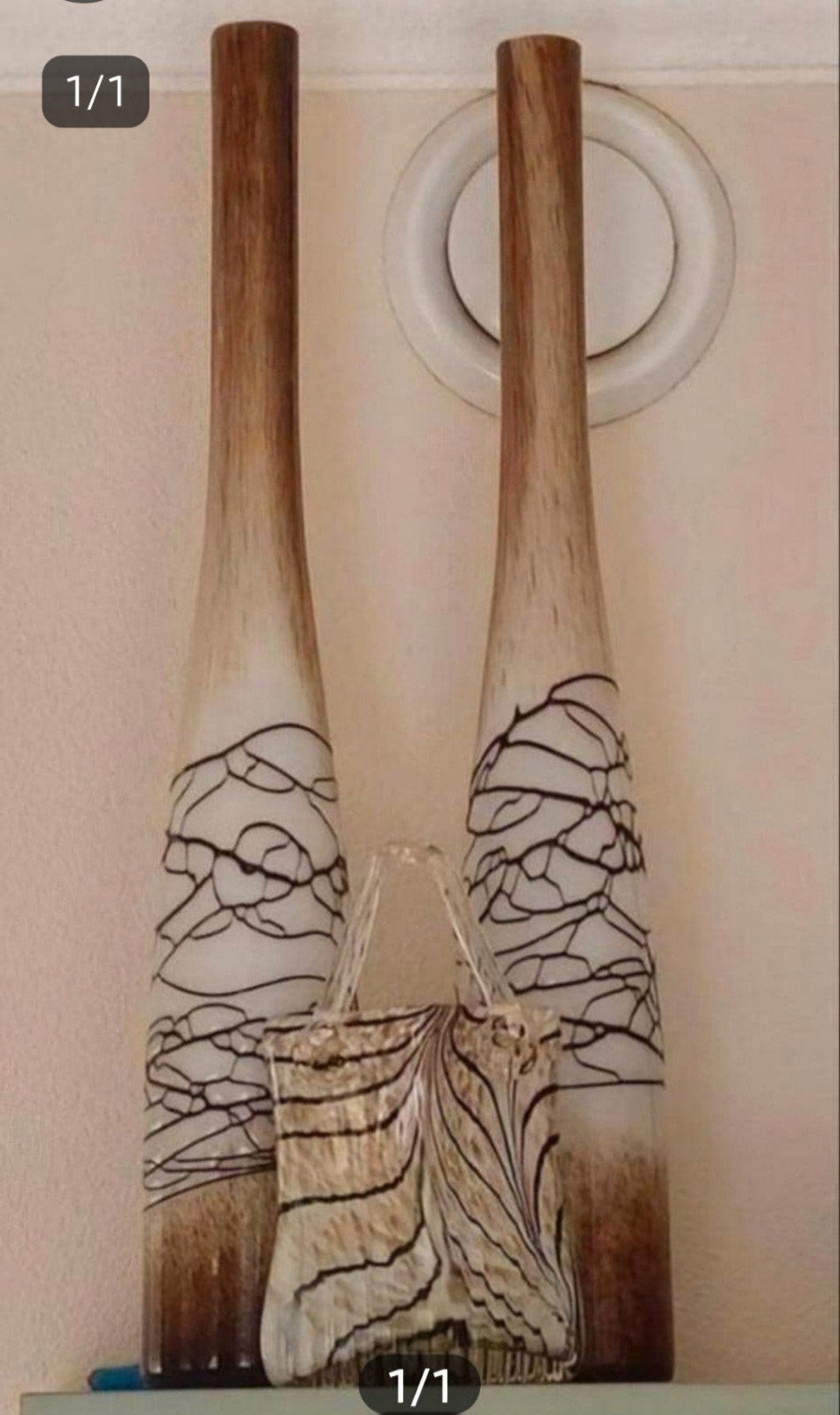 Decoratieve vazen set (3) van glas., Ophalen, Zo goed als nieuw, Overige kleuren, Glas