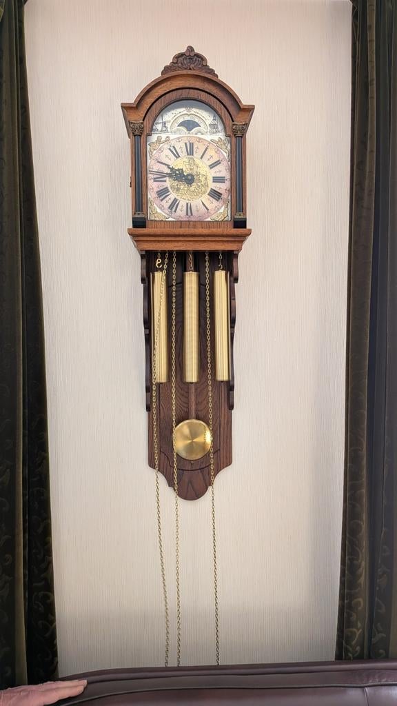 Antieke wandklok met slagwerk en kwartierslag, Antiek en Kunst, Antiek | Klokken, Ophalen