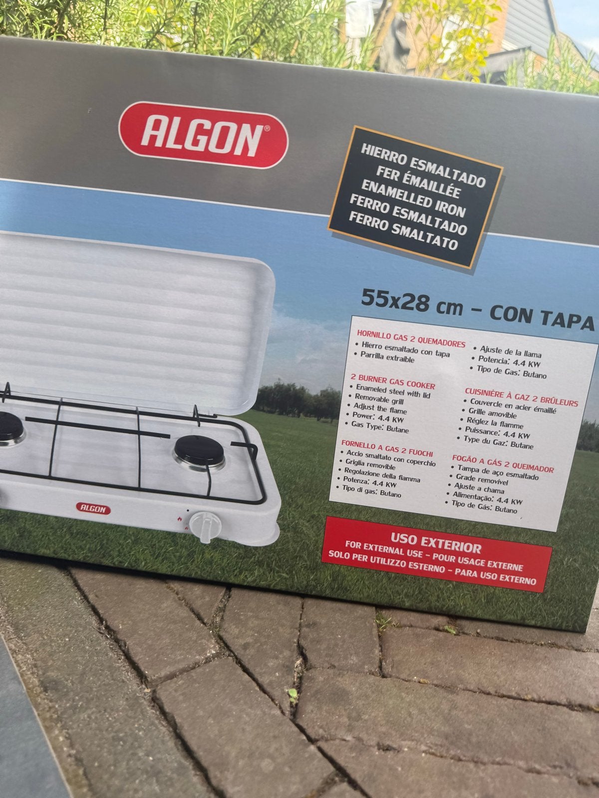 OPRUIMING!! Algon 2-pits gasfornuis - Nieuw in doos, Caravans en Kamperen, Kampeeraccessoires, Ophalen of Verzenden, Nieuw