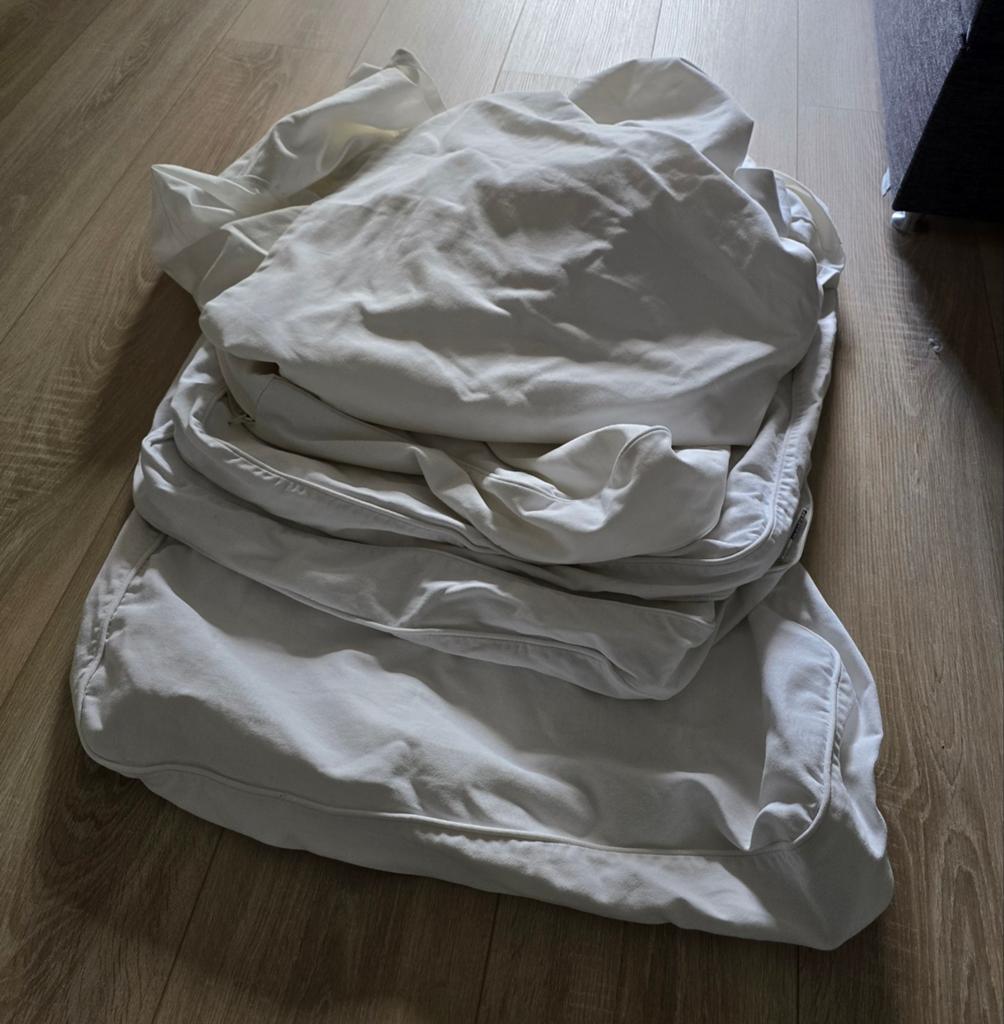 SET IKEA EKTORP HOEZEN WIT 2-ZITS BANK, Huis en Inrichting, Ophalen, Gebruikt, Tweepersoons, 75 tot 100 cm