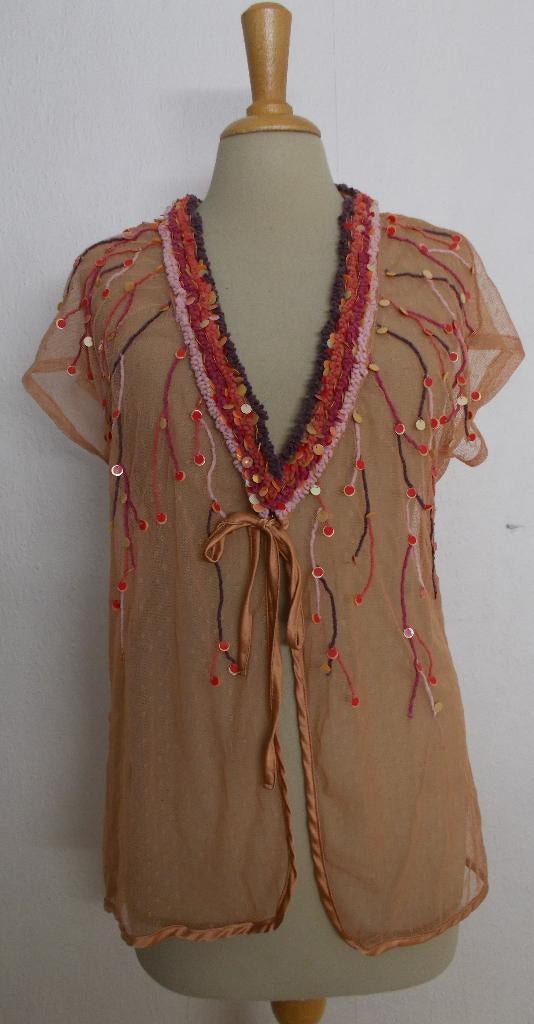 Hippy bewerkte transparante stretch top van Didi! XL, Kleding | Dames, Tops, Zo goed als nieuw, Maat 46/48 (XL) of groter, Overige kleuren