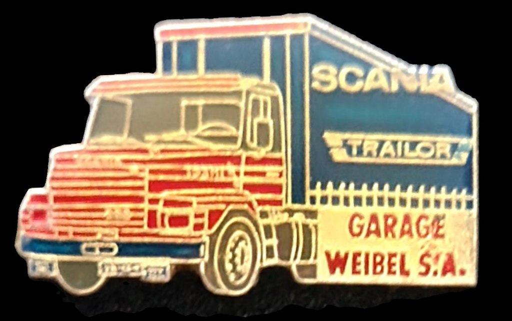 Scania Trailor pin- Garage Weibel pin, Verzenden, Nieuw, Transport, Speldje of Pin