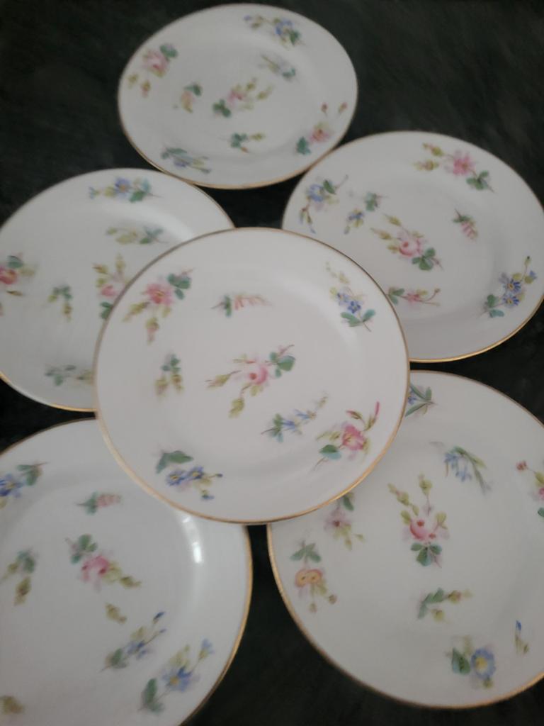 6 oude petit foures/gebaksbordjes, Antiek en Kunst, Curiosa en Brocante, Ophalen of Verzenden
