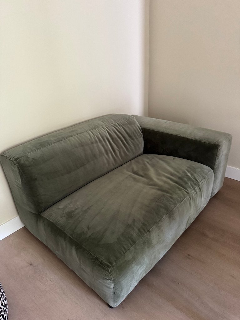 Groene sissy boy velvet bank, Ophalen, Gebruikt, Eenpersoons, 75 tot 100 cm