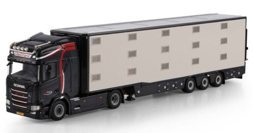 WSI SCANIA R HIGHLINE + DIEREN TRANSPORT TRAILER - VLASTRANS, Wsi, ., Nieuw, Ophalen of Verzenden