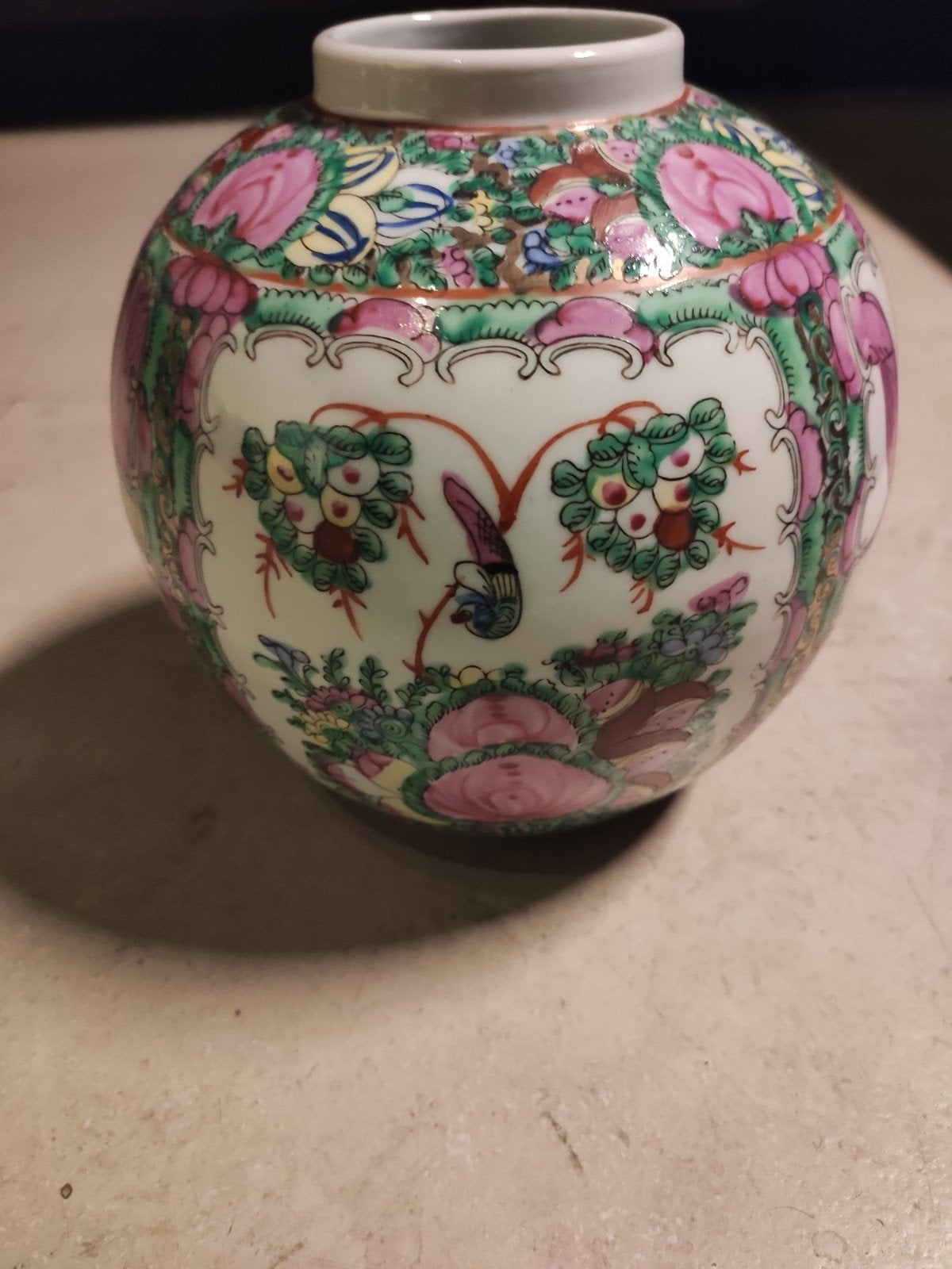 Antieke Chinese gemberpot met handgeschilderde decoratie, Ophalen of Verzenden