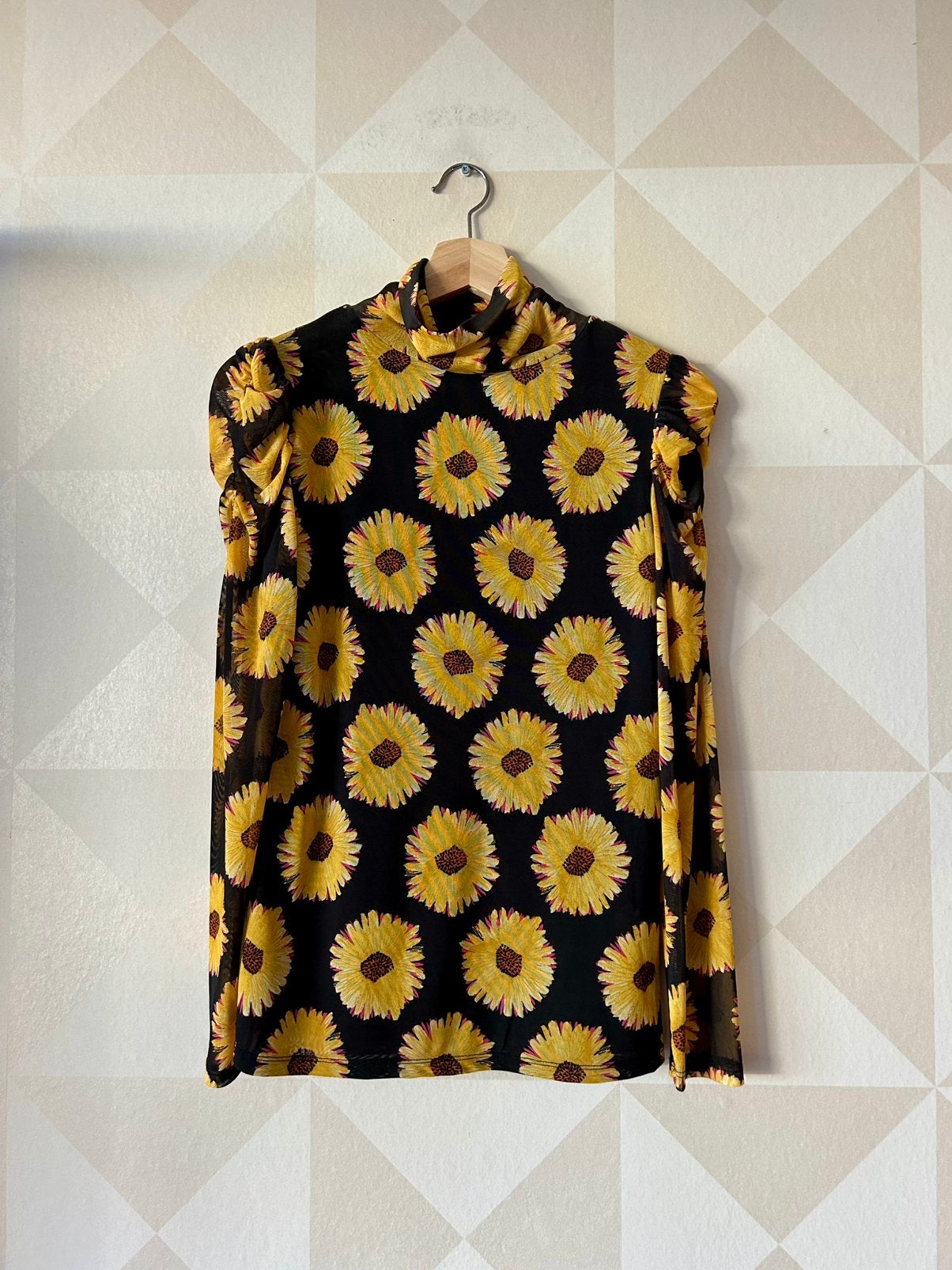Fabienne Chapot Jane top shirt zwart geel bloem XS/34 zgan, Kleding | Dames, Zwart, Ophalen of Verzenden, Zo goed als nieuw, Lange mouw