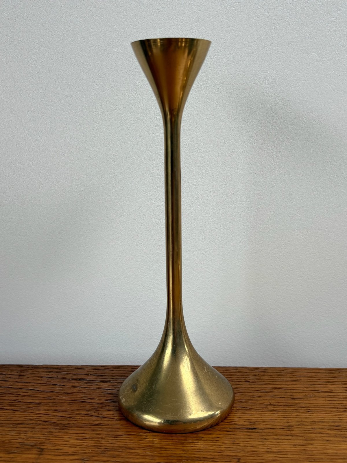 Mooie messing kandelaar, Ophalen of Verzenden, Koper of Brons