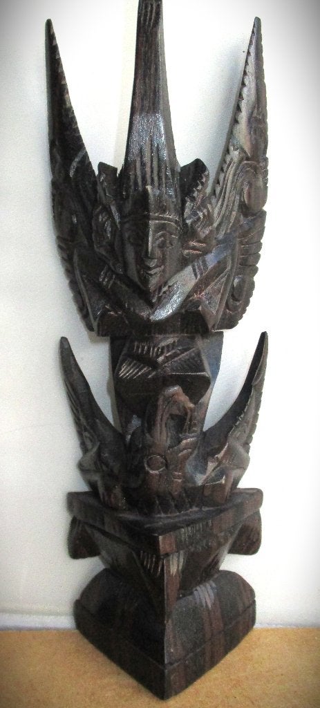 Garuda~Vishnoe~Indonesisch handgesneden beeld~Godin, Verzamelen, Ophalen of Verzenden, Zo goed als nieuw, Beeld(je), Hindoeïsme