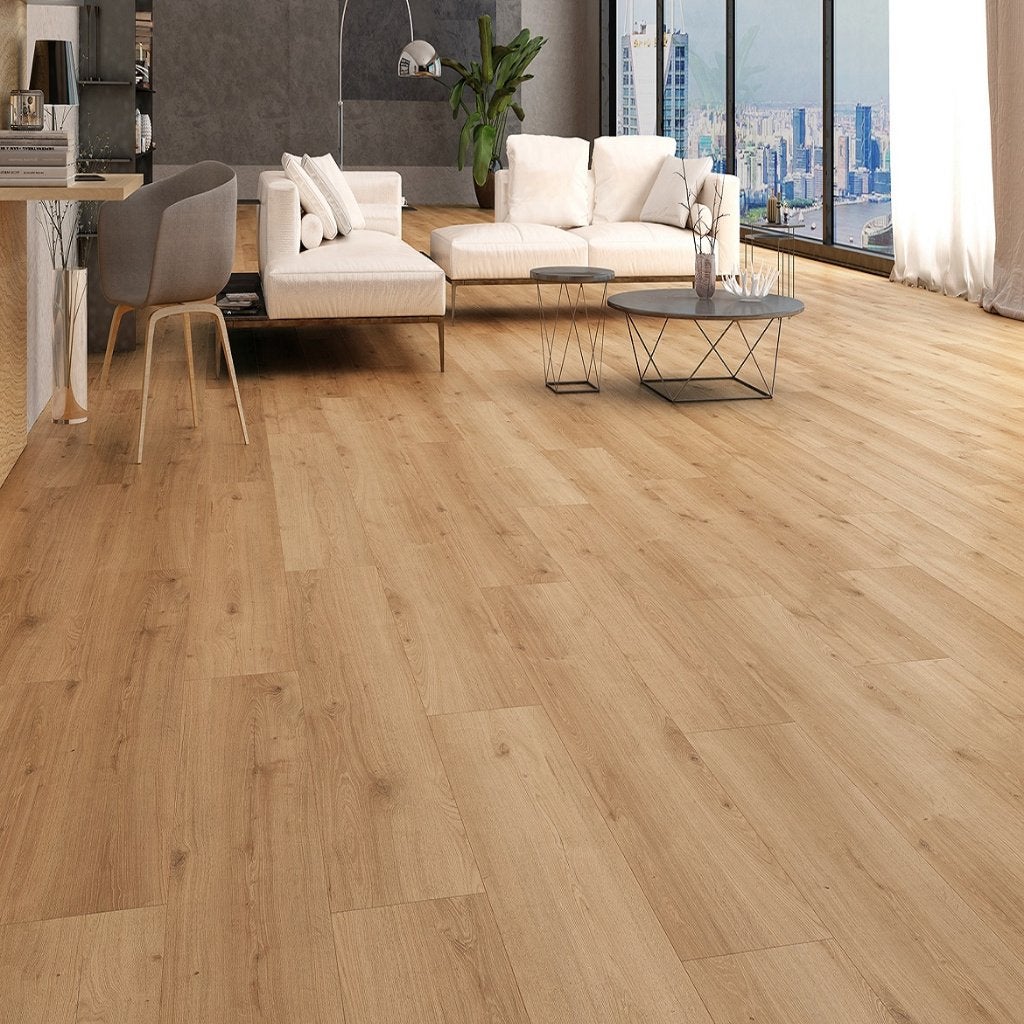 Waterbestendig XL Laminaat Oak Cottage Pure 24cm brede AC-5, 75 m² of meer, Nieuw, Ophalen of Verzenden, Laminat vloer extra breed AC-5 klasse 33