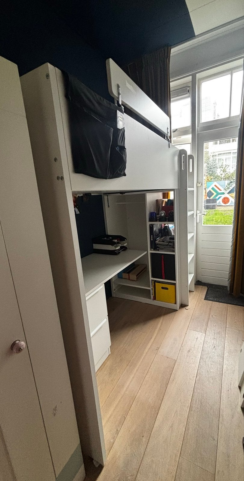 IKEA SMÅSTAD Hoogslaper met bureau en kledingkast, Ophalen, Gebruikt, Eenpersoons, 200 cm