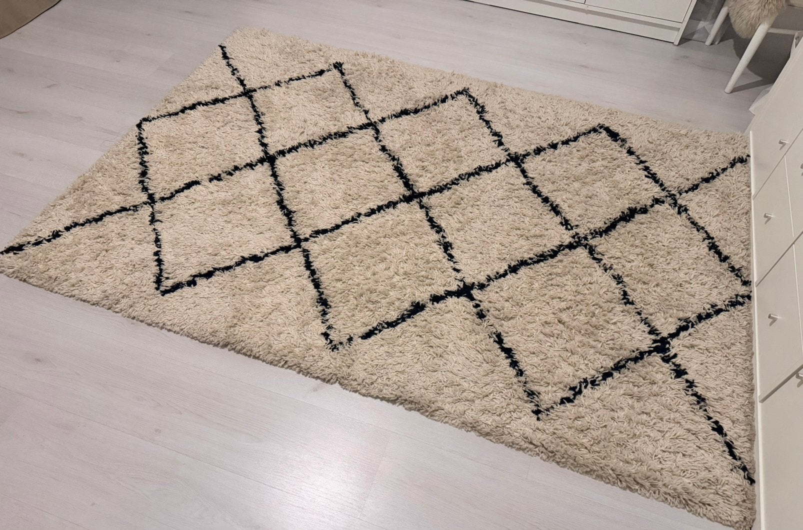 2x vloerkleed met ruitpatroon 130x190cm &160x230 ZSM WEG, Ophalen, 100 tot 150 cm, Bohemian, Zo goed als nieuw