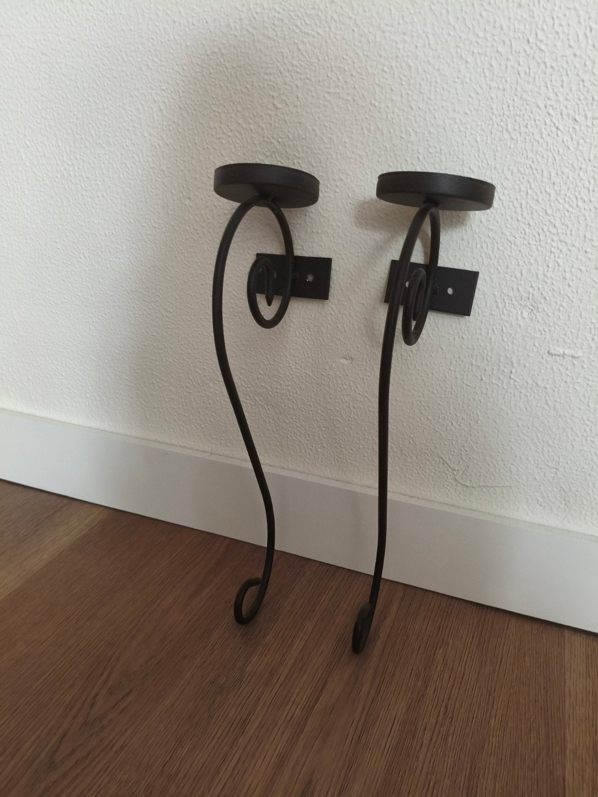 Mooie kaarsenstandaards 37cm hoog, Huis en Inrichting, Woonaccessoires | Kandelaars en Kaarsen, Ophalen, Gebruikt, Zwart, Metaal
